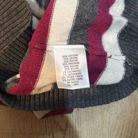Banana republic petite cotton blend striped long sleeve sweater size medium - Picture 6 of 6
